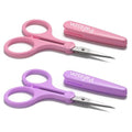 PAFASON Small Travel Sewing Craft Scissors Set Straight Precision Fine Tip - color: Straight 4in Pink + Straight 4in Purple