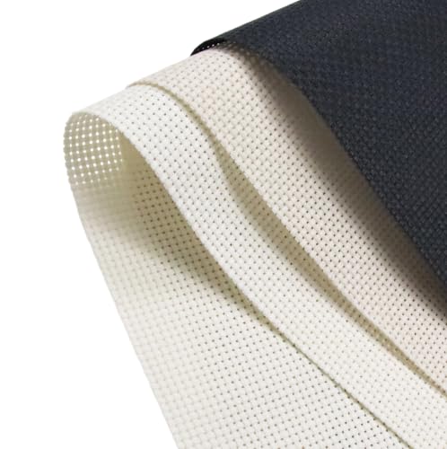 KCS 3 pc of 15" x 18"(38cmx45cm) 11 Count Cross Stitch Cotton Aida Cloth Needlework Rolled Fabric Box,11CT,Antique White+Pearl Grey+Black - color: Antique White+pearl Grey+black, size: 11CT