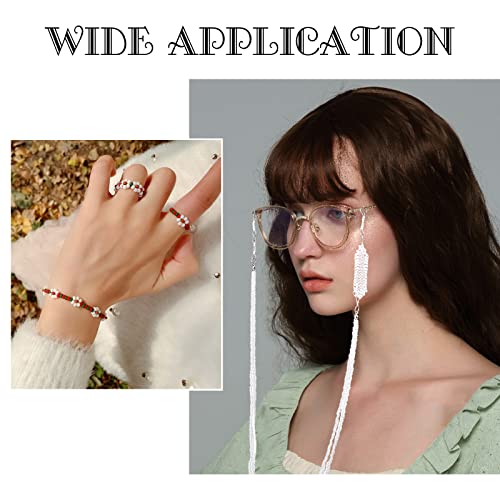 PandaHall Elite 6000 Pcs 11/0 Glass Seed Beads Opaque White Round Pony Bead Waist Beads Mini Spacer Beads Diameter 2mm for Bracelet Jewelry Making - color: White-6000 Pcs