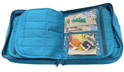 Yazzii Oval Craft Organizer Bag - Portable Organizer - Arts & Crafts Storage Bag Organizer - Multipurpose Storage Organizer for Quilting, Needlework, Knitting, Sewing, Applique & Jewelry - color: Aqua