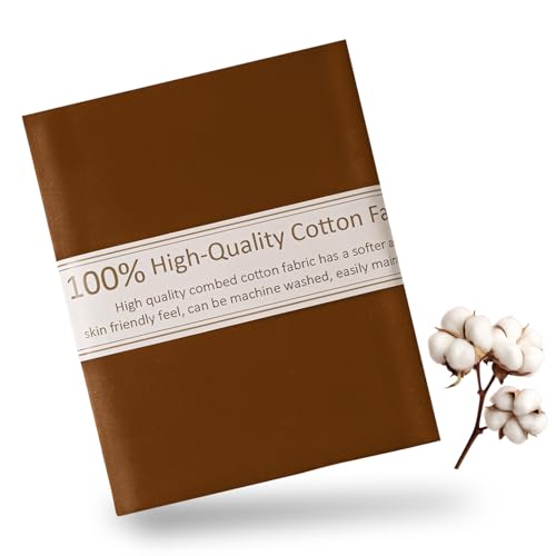 Brown Cotton Fabric for Sewing 59 Inch Wide Natural 100% Cotton Poplin Fabric by The Yard Soft Embroidery Cotton Material Apparel Cloth (Brown, 3 Yard) - color: Brown, size: 3 Yard