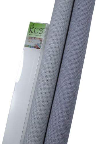 KCS 2 pc of 15" x 18"(38cmx45cm) 18 Count Cross Stitch Cotton Aida Cloth Needlework Fabric Box (Light Grey+Light Steel Grey,18CT) - color: Light Grey+light Steel Grey, size: 18CT