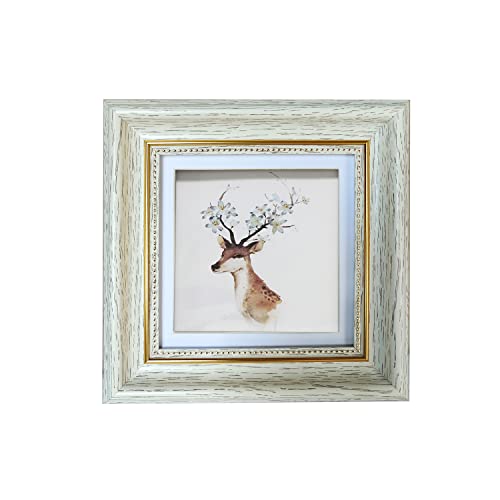 Picture Frame 5x5 White (Cream Color) Square Photo Frame Desktop Display Mount on the wall. Front opening 4.8x4.8. Plastic Panel (not Glass), Plastic Packaging (not Carton).Tips, Peel Off The Panel's Film. - color: White, size: 5x5