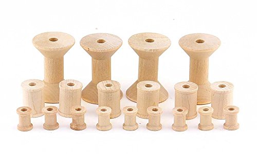 Hygloss Products Wooden Spools for Arts and Crafts – Splinter Free – Assorted Sizes, 19 Pieces, Natural - size: Asst'd Sizes, 19 Pc.