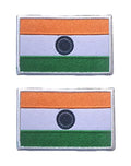 2 PCS Asia Flag Patches Hook and Loop Fastener Embroidered Tactical Military National Asia Patch (India) - color: India