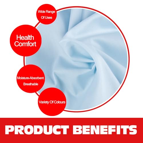 100% Light Blue Cotton Fabric for Sewing by 1 Yard, 59”Width Quilting Fabric Medium Weight 5.8 oz, Muslin Fabric by The Yard, Embroidery Cloth - color: Light Blue, size: 1yard