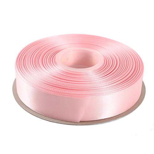 ITIsparkle 1" Inch Double Faced Satin Ribbon 50 Yards-Roll Set for Gift Wrapping Scrap Books Party Favor Hair Braids Baby Shower Decoration Floral Arrangement Craft Supplies, Light Pink Ribbon - color: Light Pink