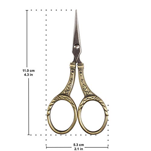 JubileeYarn Decorative Floral Embroidery Craft Scissors - Bronze - 1 Scissor - color: Decorative Floral - Bronze, size: 1 Scissor