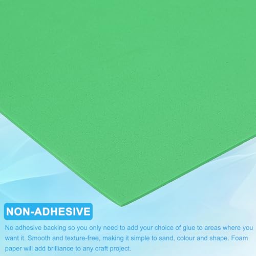 PATIKIL EVA Foam Sheet 10Pcs 12x8 Inch 2mm Thick Green - color: Green
