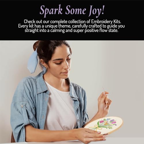 Unwynd Embroidery Kit Floral for Adults and Beginners, Cross Stitch Crafts - style: Pack of 3 - Floral Edition