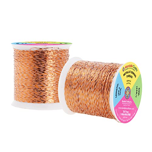 Mandala Crafts Metallic Copper Embroidery Floss for Sewing, 218 Yard Spool - color: Copper, size: 200M 218 Yards
