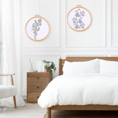 2 Pieces Wood Embroidery Hoops, 7 Inch Wooden Cross Stitch Hoops