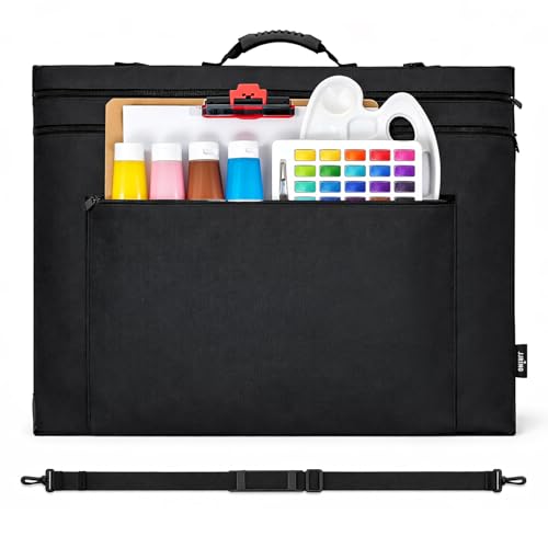 JJRING 23x31 Art Portfolio Tote Bag With Shoulder Strap, Black - size: 23''*31''
