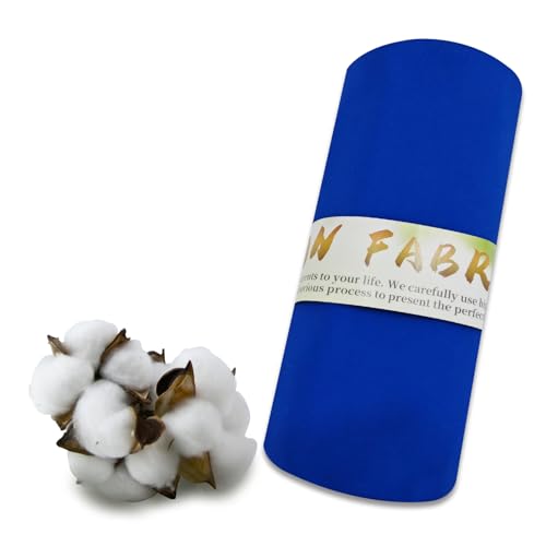 100% Blue Cotton Fabric for Sewing by 3 Yard, 59”Width Quilting Fabric Medium Weight 5.8 oz, Muslin Fabric by The Yard, Embroidery Cloth - color: Blue, size: 3yards