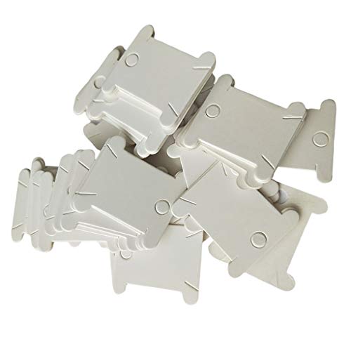 DYNWAVE 200 Pieces Embroidery Floss Bobbins, Cardboard Floss Bobbins for Stitch Embroidery DIY Sewing Storage String Organizer, White