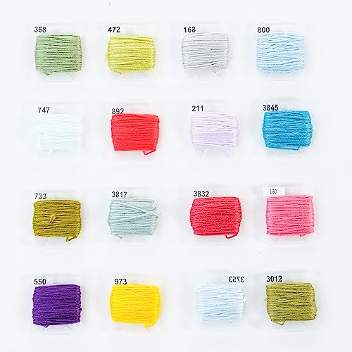 Rumhut 2 Pack Embroidery Floss Organizer with 216 Pcs Embroidery Floss, Floss Windern and Floss Number Stickers for Craft DIY Embroidery Sewing Storage