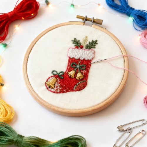 Yorwex 12 Pieces 4 Inch Embroidery Hoops Adjustable Wooden Circle Cross Stitch Hoop Ring for Art Craft Handy Sewing and Christmas Ornaments - style: 4 inch