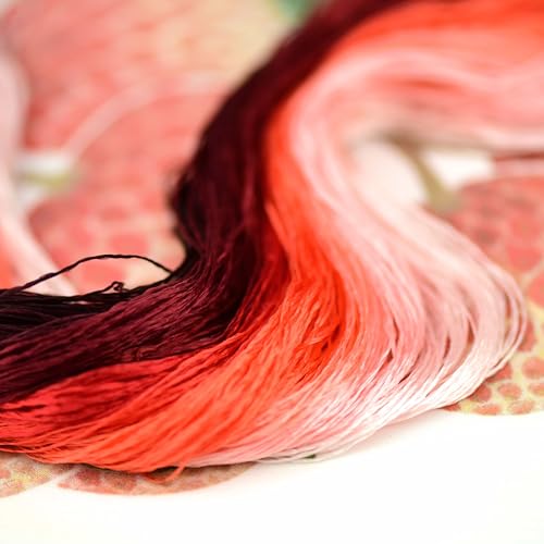 Natural Silk Thread – 13 Colors, 110m Each, Handmade Silk Embroidery Floss for Hand Embroidery, Cross-Stitch, and Needlework Projects - color: 03