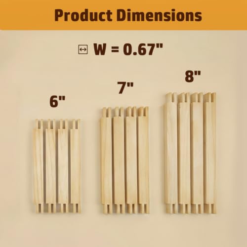 12PCS Needlepoint Stretcher Bars for Needlework 6"/7"/8" with 50 Thumb Tacks ,Wooden Canvas Stretcher Bars for Embroidery Stitch Frame Set Bundle（6"/7"/8"） - size: 6"/7"/8"