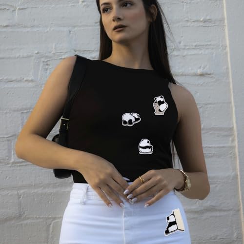 16PCS Panda Embroidered Patches, Iron On Sew On Appliques for Clothes DIY - color: Panda