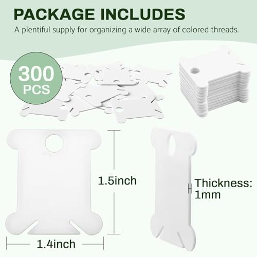 300 Pcs Embroidery Floss Bobbins Plastic Embroidery Floss Organizer
