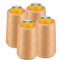 AK Trading 4-Pack Light TAN All Purpose Sewing Thread Cones (6000 Yards Each) of High Tensile Polyester Thread Spools for Sewing, Quilting, Serger Machines, Overlock, Merrow & Embroidery. - color: LIGHT TAN