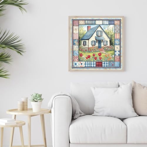 niurenmaoyi Garden Scene Stamped Cross Stitch Kits for Beginner,14X14In - color: Cross Stitch Kits00617-01