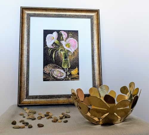 RIOLIS 2267 Calla Lilies and Oyster Counted Cross Stitch Kit 6 x 8.25 in - style: Calla Lilies and Oyster 2267
