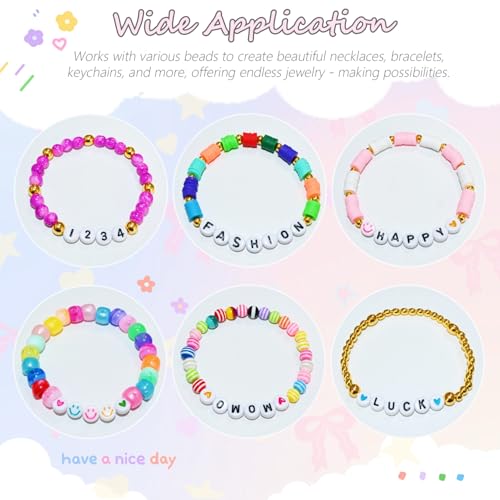 Amaney 1600pcs Acrylic Alpabet Letter Beads,31 Styles,Heart,Number,Star and Smiley Beads,4x7mm for Jewelry Making Bracelets Necklaces Key Chains - color: White&Heart, size: 7x4mm
