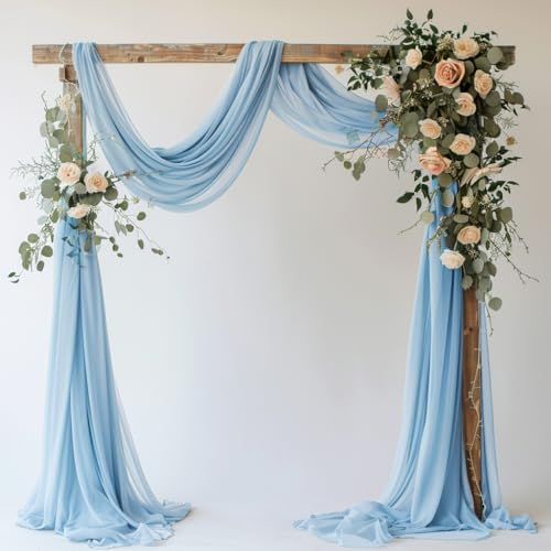 Wedding Arch Draping Fabric 1 Panel Baby Blue Sheer Backdrop Drapes - color: Baby Blue, size: 1 Panel