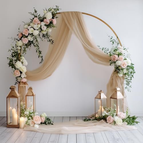 Wedding Arch Draping Fabric 1 Panel Nude Sheer Backdrop Drapes - color: Nude, size: 1 Panel