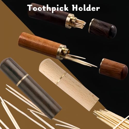 9 Pcs Toothpick Holder Portable Wood Toothpick Case