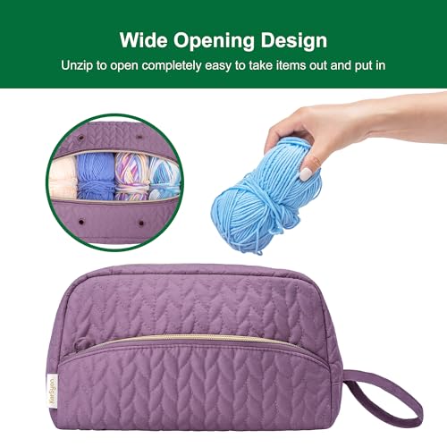 KarSyon Crochet Bag for Yarn Storage Knitting Crochet Supplies Accessories - color: Purple