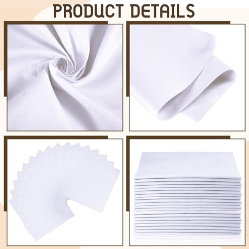 Breling 20 Pcs 10 x 10 Inch Cotton Fabric Bundle Squares Precut Fabric Squares for Sewing Making Quilts for Craft Lovers (One Size,White) - color: White, size: One Size