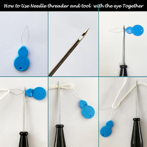 TYMKLMZG 10 PCS Candle Wick Inserting Tool for Molds Large-Eye Candle Wicking Needle Mold Punch Needle with Hook & Eye for Candle Making Colored Threader for Candle Wick of All Thicknesses - color: 9PCS
