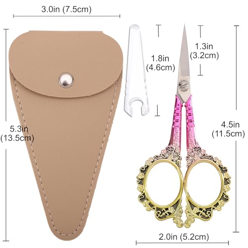 Sewing Embroidery Scissors, Sharp Tip Crochet Shears - color: Pink