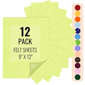 IONTACH 9" X 12" Felt Fabric Sheets 1.6mm Thick (12 Packs, Light Yellow) - color: Light Yellow