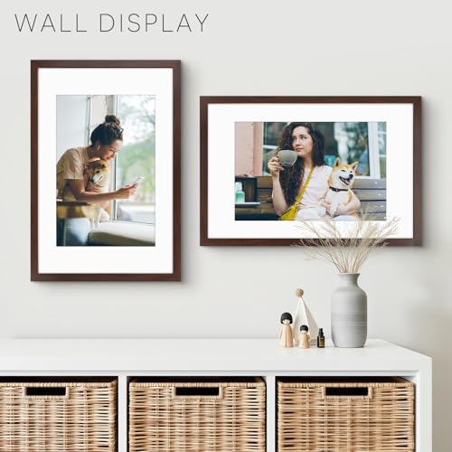 Golden State Art 16x24 Brown Picture Frame Mat for 12x18 Real Glass - color: Walnut, size: 16x24