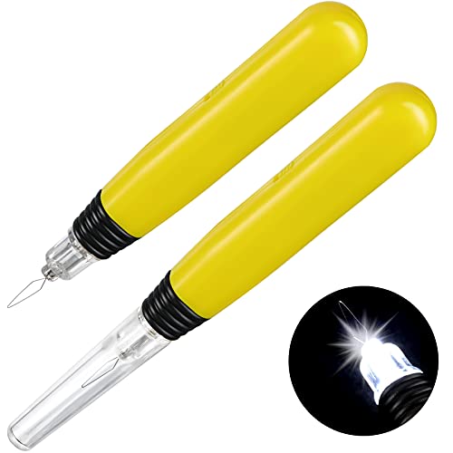 WILLBOND 2 Pieces LED Needle Threaders Sewing Machine Wire Loop Tool