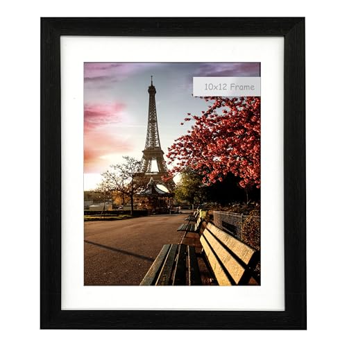 10x12 Photo Frame Gallery Picture frame with 8x10 mat,Freestanding and Wall Mountable,Black - color: Black, size: 10x12