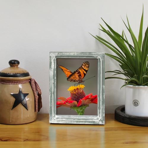 CVHOMEDECO. 6x8 Picture Frame Made of Solid Wood High Definition Glass Rustic Vintage Designs Small Photo Frame for Tabletop Display and Wall Mounting, Distress Grey - color: Distress Grey A, size: 6" X 8"