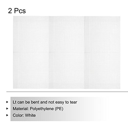 MECCANIXITY Plastic Mesh Canvas Sheet 50x33cm/20x13inch White Blank Canvas Rectangle 4mm Hole for Embroidery Needlepoint, Knit Crochet Mesh, Pack of 2 - color: White, size: 20x13inch