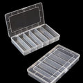 Vidifor 2 Pack 6 Grids Tackle Box Organizer Mascara Brushes Container Fishing Tackle Tray Box Plastic Storage Organizer Container for Crafts, Beads Earrings, Screws, Nail, Pins - size: Small 6 grids 2pcs no dividers