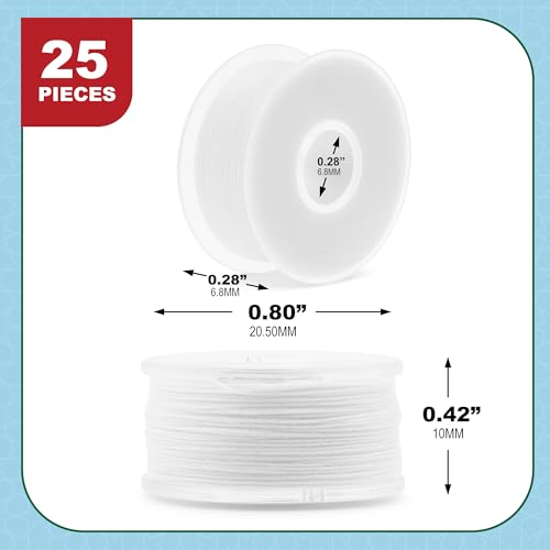 Mandala Crafts White 15J SA156 Prefilled Bobbin Thread, 25 PCs - color: White, size: Size A 25 X 88 Yards