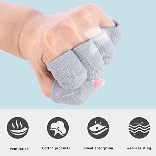 20 Pcs Finger Sleeves Protectors, Elastic Sport Finger Sleeves, Black/Grey - color: Black,grey