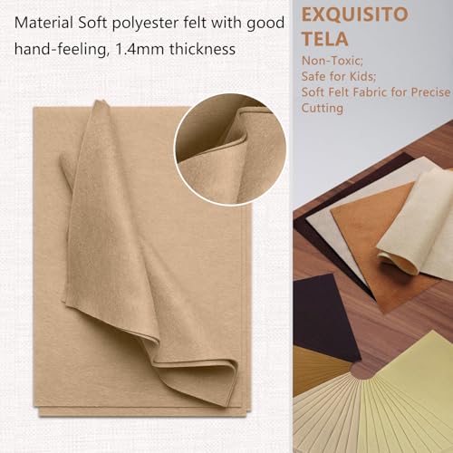 Jtnohx Soft Felt Sheets Felt Fabric for Crafts 4 Colors 40Pcs Brown Series - color: Brown Series