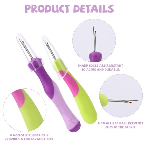 4pcs Seam Ripper for Sewing, Stitch Remover Tool Thread Puller Cutter for Hand Sewing Knitting Embroidery Cross Stitching Fabric Crafts Needlepoint Accessories Supplies Essentials