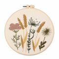 IUHUI Embroidery Kit for Beginners Adults - Thriving Flowers and Plants Easy Patterns, DIY Hand Stitching Embroidery Set with Hoop (White Rice Flower) - color: White Rice Flower