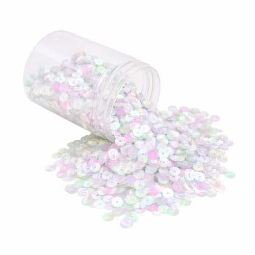 Mandala Crafts 6mm Flat Round AB Iridescent Sequins for Sewing Embroidery - color: AB Iridescent, size: 6mm Flat Sequins