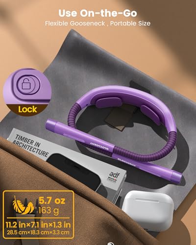 Glocusent Neck Light with Timer, 100 Hours Book Light for Bedtime Reading - color: Purple